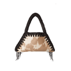 retro borsa all'uncinetto fatta a mano modello MORGANA muu, similpelle effetto muccato - MUSUBI