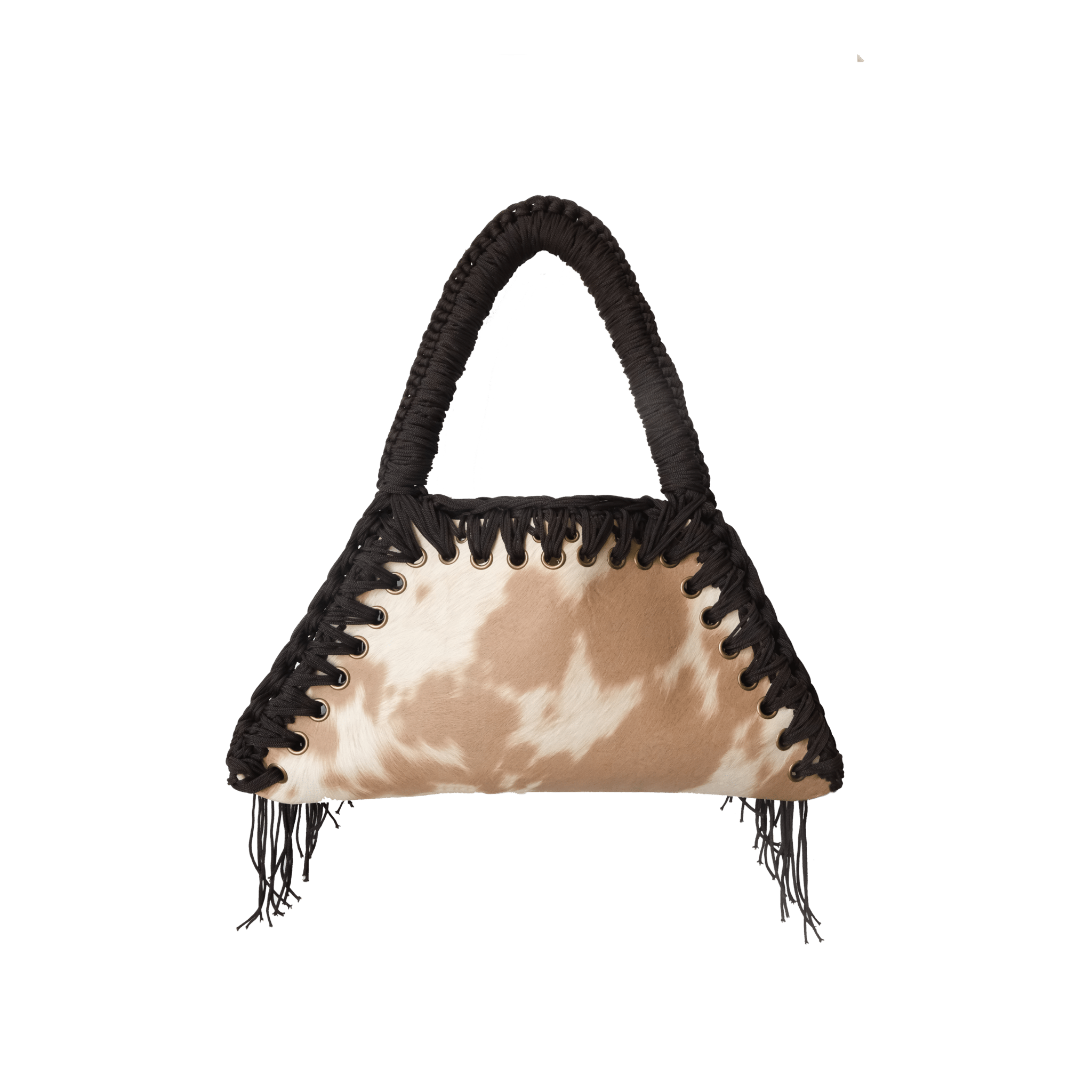 retro borsa all'uncinetto fatta a mano modello MORGANA muu, similpelle effetto muccato - MUSUBI