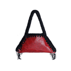 retro borsa all'uncinetto fatta a mano modello MORGANA lava, similpelle effetto vintage rosso - MUSUBI