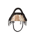 retro borsa all'uncinetto fatta a mano modello MORGANA mini muu, similpelle effetto muccato - MUSUBI